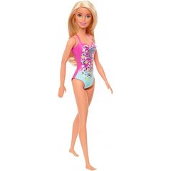 Mattel Barbie Doll Beach: Κούκλα Με Ροζ Και Μπλε Μαγιό (GHW37)