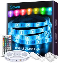 Govee LED Strip Lights 5m RGB Colour Changing Lighting Strip with Remote and Control Box for Home TV Kitchen DIY Decoration [Energy Class A]