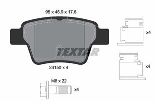 Σετ τακάκια, δισκόφρενα TEXTAR 2415001 Citroen C4 Coupe 1600cc 16Valves 109ps 2004-2011 (1611457280,1617272480,425322,425325,425398)