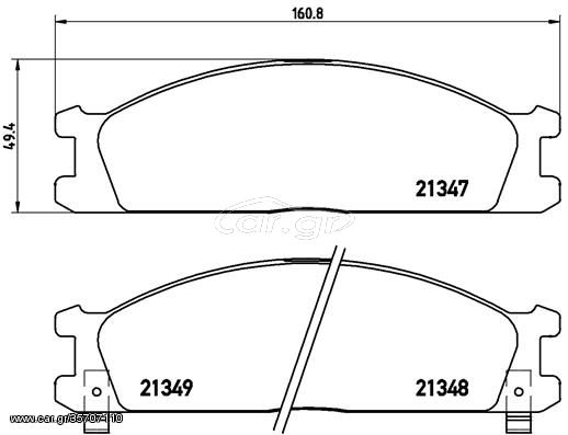 Σετ τακάκια, δισκόφρενα BREMBO P24026 Nissan Navara D22 2400cc 4x4 120ps 1998-2005 (26296AA050,26296AA051,26296PA020,4100010G08,4106005N90)