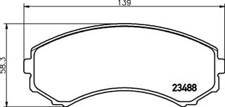 Σετ τακάκια, δισκόφρενα MINTEX MDB1845 Mitsubishi Pajero 2400cc 112ps 2001-2007 (41060HA00D,41060HA025,41060HA026,41060HA027,41060HA028)