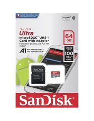 Sandisk Ultra microSDXC 64GB U1 A1 With Adapter SDSQUAR-064G-GN6MA