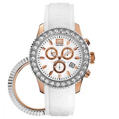 Marc Ecko The Masterpiece, Watch for Women, White Rubber Strap E18506G4