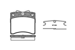 Σετ τακάκια, δισκόφρενα REMSA 038500 Volkswagen Transporter T4 Bus 2500cc Syncro 110ps 1992-2003 (701698151A,701698151B,701698151F,701698151G,701698151H)