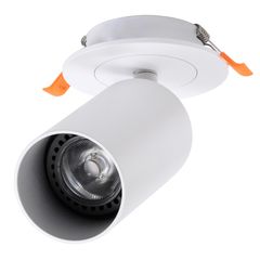 Χωνευτό κινούμενο φωτιστικό downlight σποτ LEO με ντουί 1 x GU10 AC 220-240V IP20 λευκό ματ 9x9x17cm κοπή 7x7cm