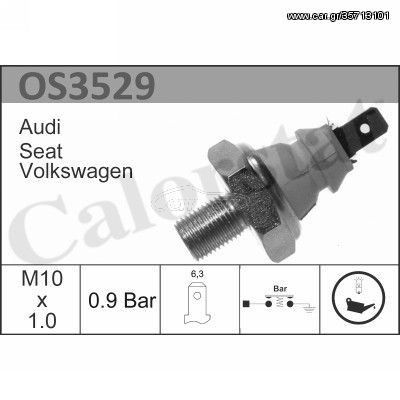 Διακόπτης πίεσης λαδιού CALORSTAT by Vernet OS3529 Audi 80 1900cc TD 75ps 1991-1994 (038919081A,038919081N,068919081A,068919081C,1669964)