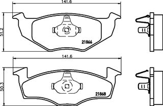 Σετ τακάκια, δισκόφρενα DON PCP1212 Seat Ibiza 1900cc SDI 64ps 1996-1999 (1H0698151B)