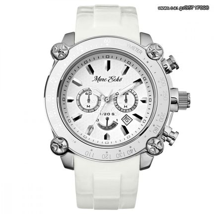 Marc Ecko, Watch for Women, Chronograph, White Rubber Strap E18596G1