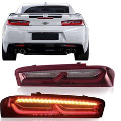 ΦΑΝΑΡΙΑ ΕΜΠΡΟΣ Taillights Full LED Light Bar Chevrolet Camaro (2015-2017) Red with Sequential Dynamic Turning Lights