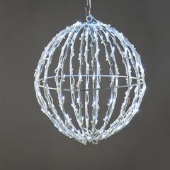 Διακοσμητική μπάλα 3D κρεμαστή με 120 LED λαμπάκια σε ψυχρό λευκό χρώμα φωτός IP44 25x25x26cm