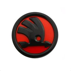 Σήμα Skoda Καπό - Πορτ Παγκαζ   8 cm  Κόκκινο Μαύρο