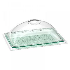 Mini πιατέλα Plexiglass Glass Look διαστάσεων 21x32cm με καπάκι