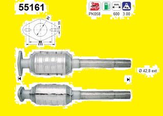 ΚΑΤΑΛΥΤΗΣ FIAT PUNTO 55/60/75/85  1.1/1.2cc 1993-2000    KARALOIZOS exhaust