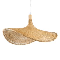 Boho Κρεμαστό Φωτιστικό Μονόφωτο 1 x E27 Μπεζ Ξύλινο Μπαμπού Φ63 x Y32cm