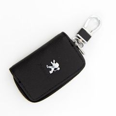  Κλειδοθήκη Δερμάτινη  Μπρελόκ Πορτοφόλι  Θήκη Τσάντα για Κλειδιά με Λογότυπο Μάρκας Peugeot 
