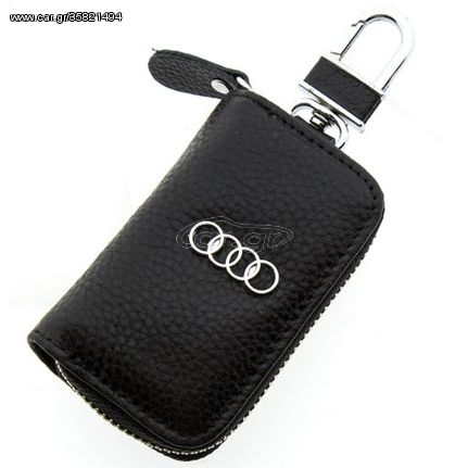  Κλειδοθήκη Δερμάτινη  Μπρελόκ Πορτοφόλι  Θήκη Τσάντα για Κλειδιά με Λογότυπο Μάρκας Audi 