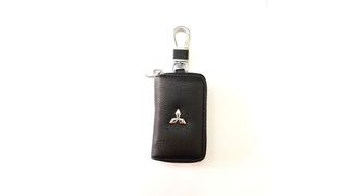  Κλειδοθήκη Δερμάτινη  Μπρελόκ Πορτοφόλι  Θήκη Τσάντα για Κλειδιά με Λογότυπο Μάρκας Mitsubishi 