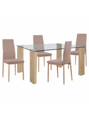 ΣΕΤ ΤΡΑΠΕΖΑΡΙΑ 5ΤΜΧ ΜΕ ΤΡΑΠΕΖΙ MORGAN 140Χ80X75 - ΚΑΡΕΚΛΕΣ LADY ΜΠΕΖ HM11407