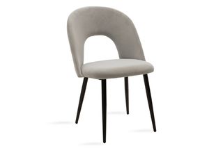 Καρέκλα "JONAH" από μέταλλο-βελούδο σε μαύρο-γκρι χρώμα 55x57x85
