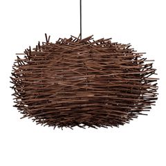 Κρεμαστό φωτιστικό Boho MINORCA 1 x E27 AC 220-240V καφέ με υφασμάτινο καπέλο φυσικού σχεδιασμού Μ60 x Π60 x Υ35