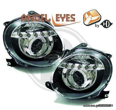 ΦΑΝΑΡΙΑ ΕΜΠΡΟΣ Headlights FIAT 500 Lim./Cabrio 07-15 Angel eyes