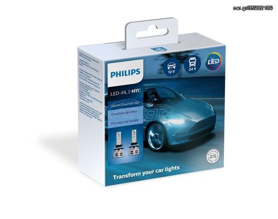 PHILIPS H11 Ultinon Essential Led 12V 24V 24W 6500K 11362UE2X2 2τμχ