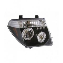 Φανάρια εμπρός led angel eyes για Nissan Navara / Pathfinder (2005-2009) μαύρα 