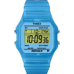 Timex The 80s, Unisex Watch, Blue Rubber Strap T2N804