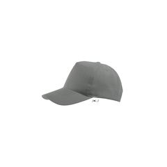 Πεντάφυλλο καπέλο σε χρώμα γκρι σκούρο με κυρτό γείσο 4 ραφές σταθερό μέτωπο και ρυθμιζόμενο κλείσιμο με αυτοκόλλητο One Size | LV-0190158GREYD-384