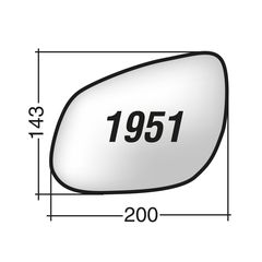 Κρύσταλλο καθρέπτη δεξί PORSCHE CAYENNE 2002-2007