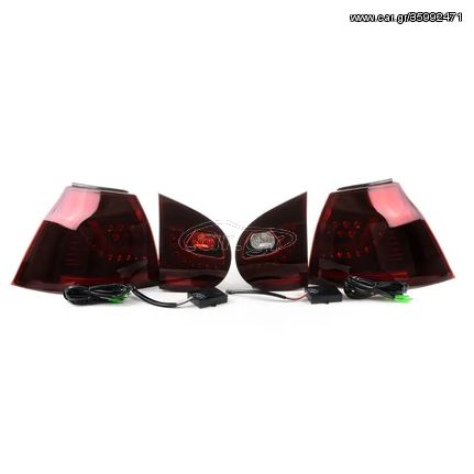  Φανάρια Πίσω VW Golf 5 (2003-2008) LED Cherry Red Look Golf 6 Reautoshop gr 