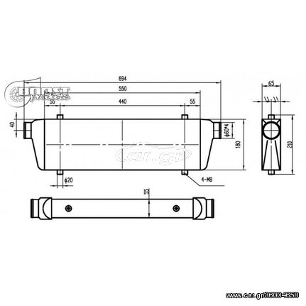 Intercooler 550x180x65 Boost Products eautoshop gr made in germany 