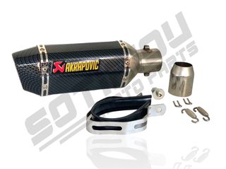 ΤΕΛΙΚΟ ΤΥΠΟΥ AKRAPOVIC CARBON ΚΟΝΤΟ ΜΕ ΑΝΤΑΠΤΟΡΑ ΓΙΑ ΛΑΙΜΟ Φ38-Φ50