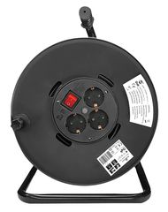 POWERTECH μπαλαντέζα με βάση PT-917, 3x schuko, 16A, 50m, μαύρη PT-917 id: 36695