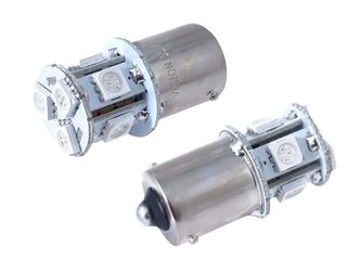 Λαμπες LED PY21W BA15S 12V 0.6W AMBER 8X 5050 SMD LED 2τμχ