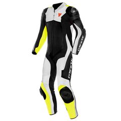 ΦΟΡΜΑ ΔΕΡΜΑΤΙΝΗ DAINESE ASSEN 2 1PC LEATHER SUIT PERF. (BLACK-WHITE-FLUO YELLOW))