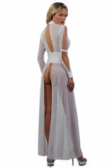 Lingerie long robe- White-thumb-2