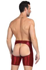 Burgundy wet look boxer briefs-thumb-1
