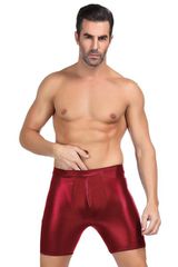 Burgundy wet look boxer briefs