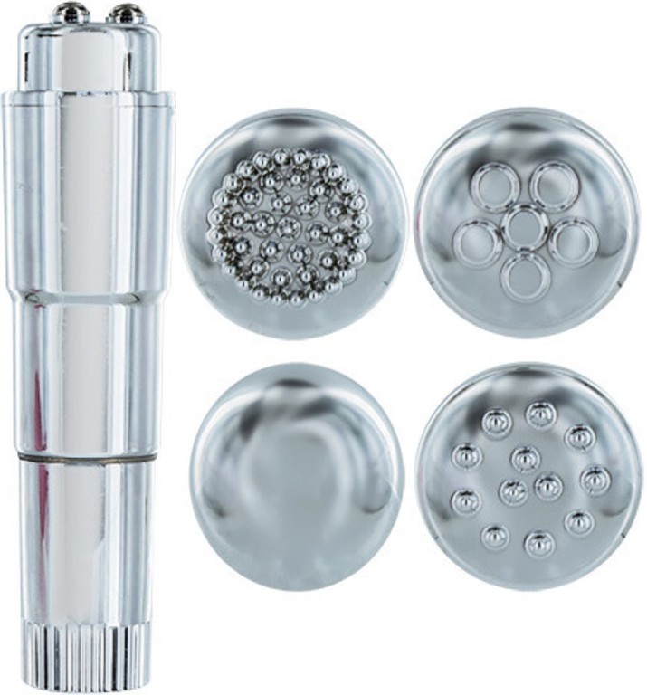Silver sweepy multi-head clitoral stimulator