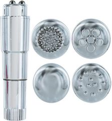 Silver sweepy multi-head clitoral stimulator