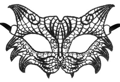 Black embroidered lace mask