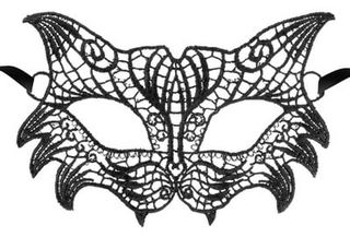 Black embroidered lace mask