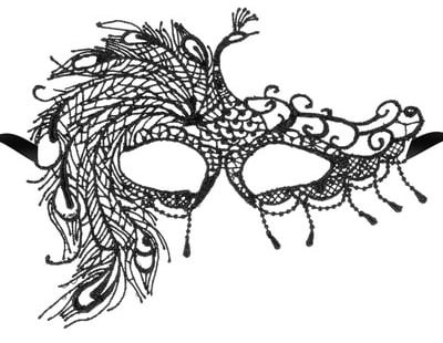 Black soft embroidered lace mask
