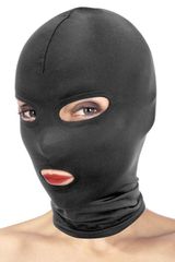 3 hole Hood - Open eyes and mouth spandex mask - black