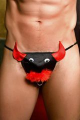 Bull Thong - Black & Red - OS