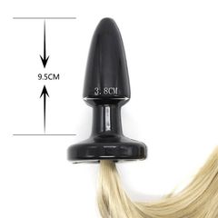 Long Horse Tail Blonde Anal Plug-thumb-1