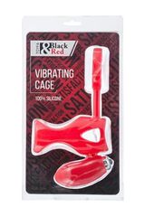 Δονούμενο Δαχτυλίδι Πέους Black & Red Vibrating Cage (Κόκκινιο) - ToyFa-thumb-1