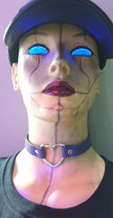 Δερμάτινο Χειροποίητο Κολάρο Row Heart Fitting Choker (Βιολετί) - BULLET69