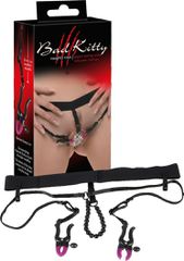 Μαύρο Pearl String με Silicone Clamps από Bad Kitty